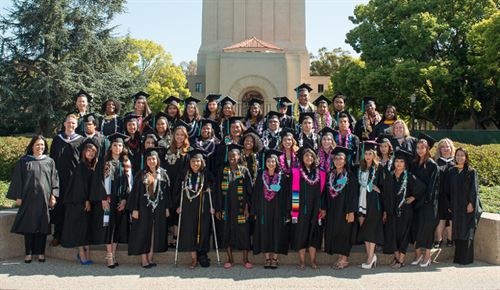 group photo of graduating students and teachers
